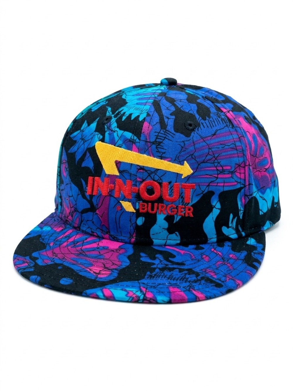 Men’s Blue & Pink Graphic Snapback Hat